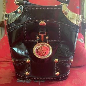 Vintage Versace Medusa Patent Bucket Bag, Medium